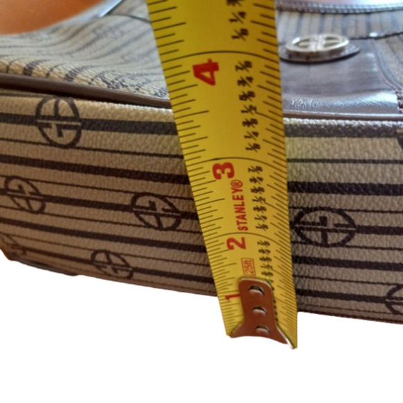 GIANI BERNINI    Shoulder Bag Top Zip  Olive with Brown Trim - Picture 8 of 11